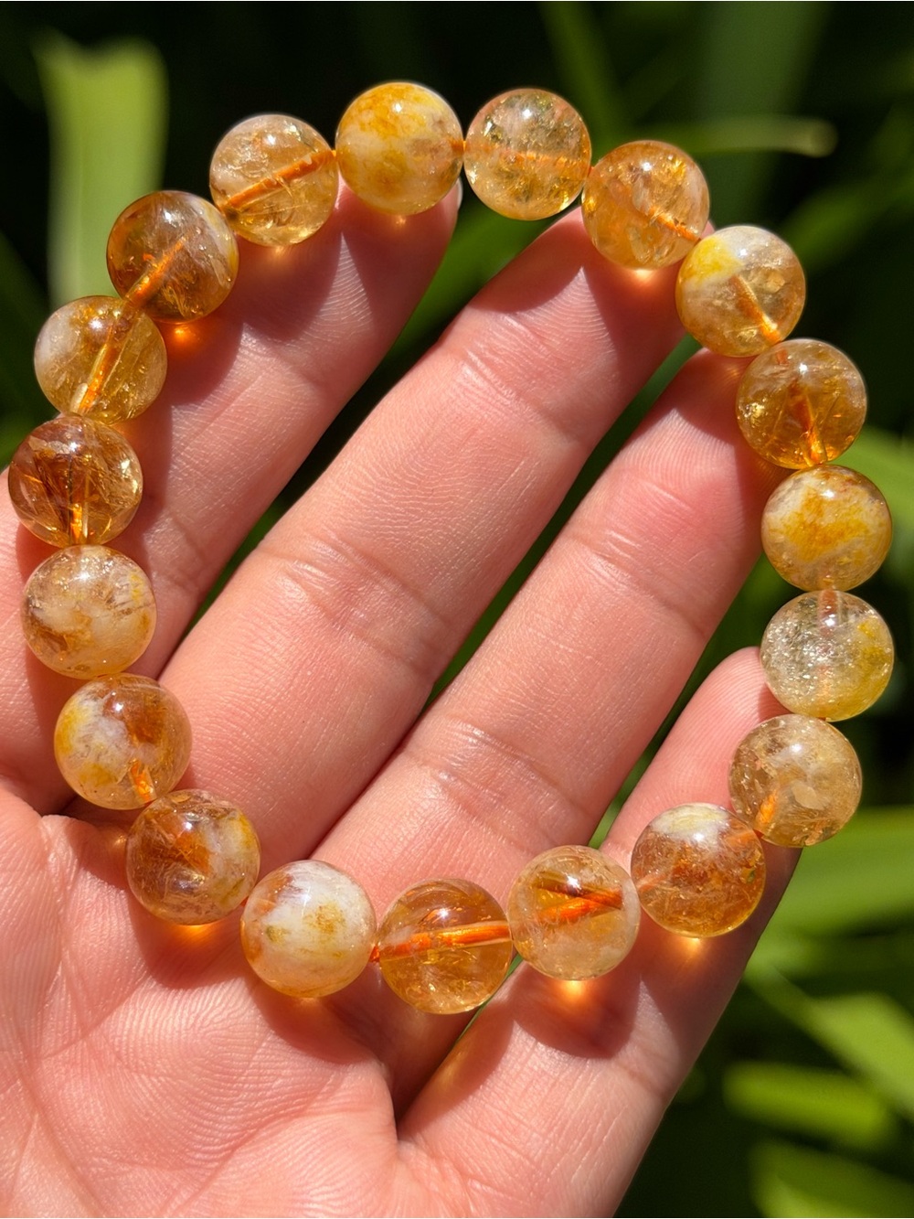 10.5mm Handmade Golden Citrine Bracelet 2115